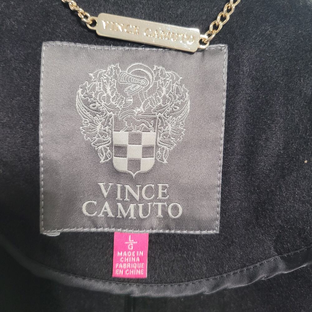 NWT Vince Camuto Black Double-Breasted Trench Coat Large - Picture 8 of 9